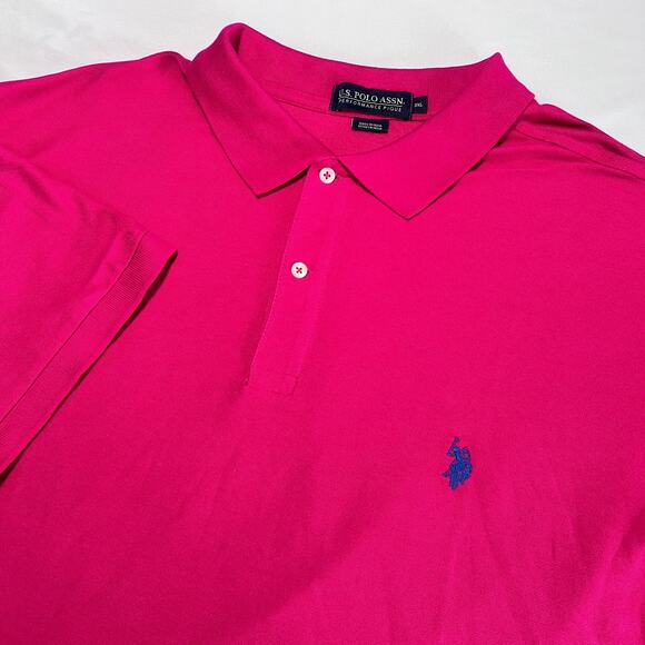 ✨U.S. Polo Assn Polo Shirt 2XL Pink Short Sleeve Collared Embroidered Casual - Picture 1 of 8